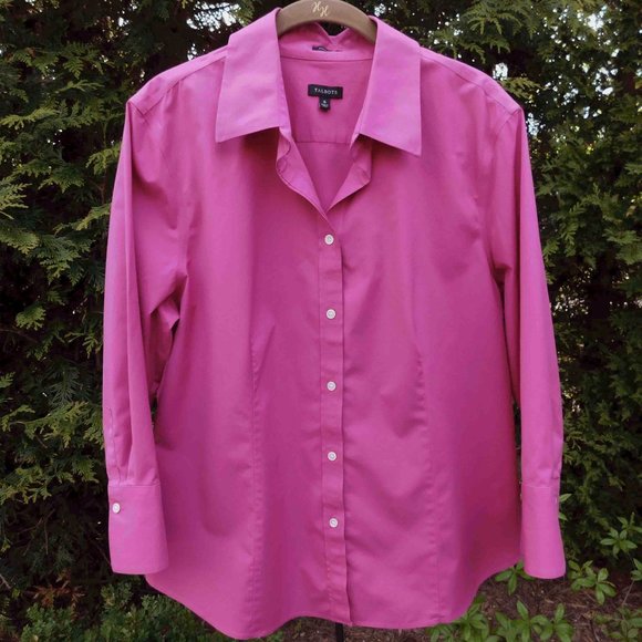Talbots Tops - Talbots Plus Sz-16 Orchid Wrinkle-Resistant Buttonfront Top